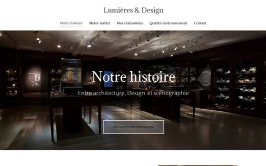 Example website Lumières &amp; Design