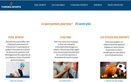 Ejemplo de sitio web TuroniaSports - Le sport partout, pour tous.
