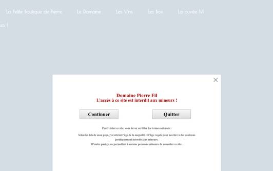 Ejemplo de sitio web Domaine Pierre Fil