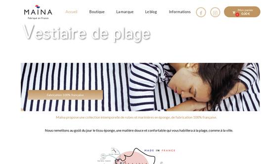 Ejemplo de sitio web Maïna France